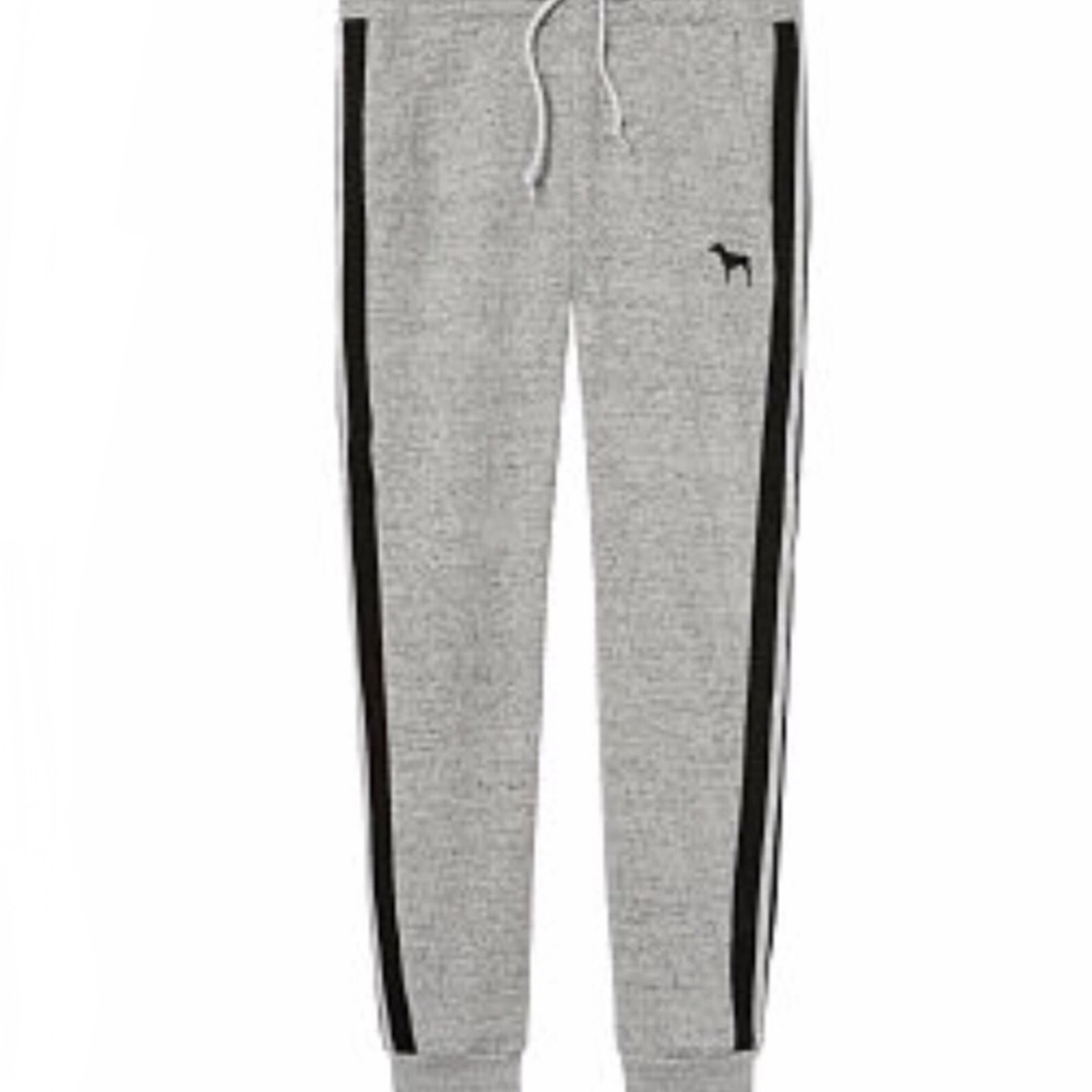 🐕💙 Victoria’s Secret PINK Doggie 🐶 Joggers Grey with Teal Stripe in XS! 💙🐕